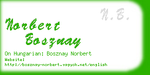 norbert bosznay business card